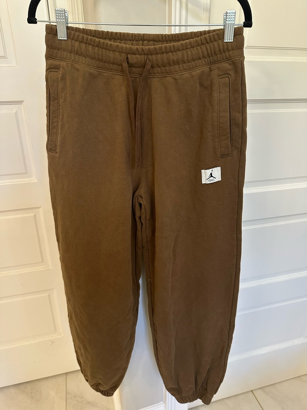 Jordan Flight Sweatpants Mens Small Brown Loose Fit Joggers Baggy Logo 23 Y2K